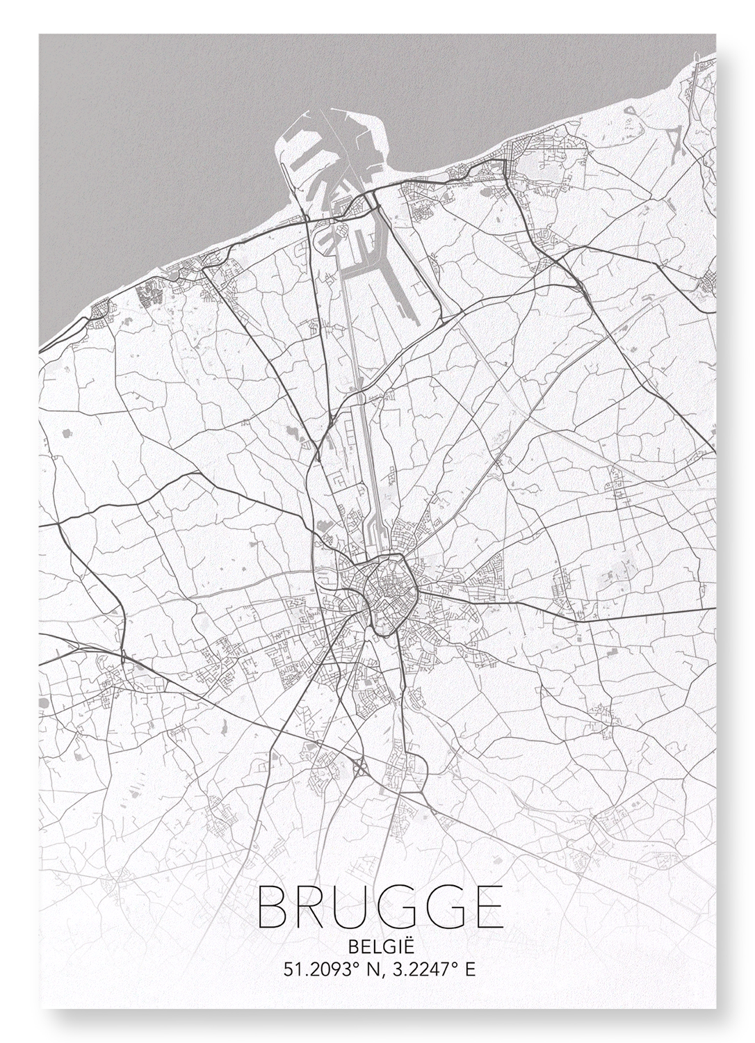 BRUGES FULL: Map Full Art Print