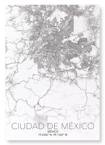 MEXICO CITY  FULL: Map Full Art Print