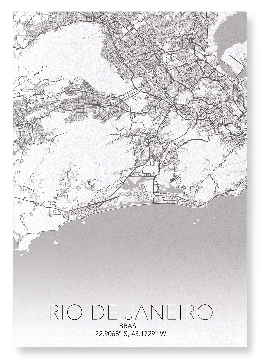 RIO DE JANEIRO FULL: Map Full Art Print