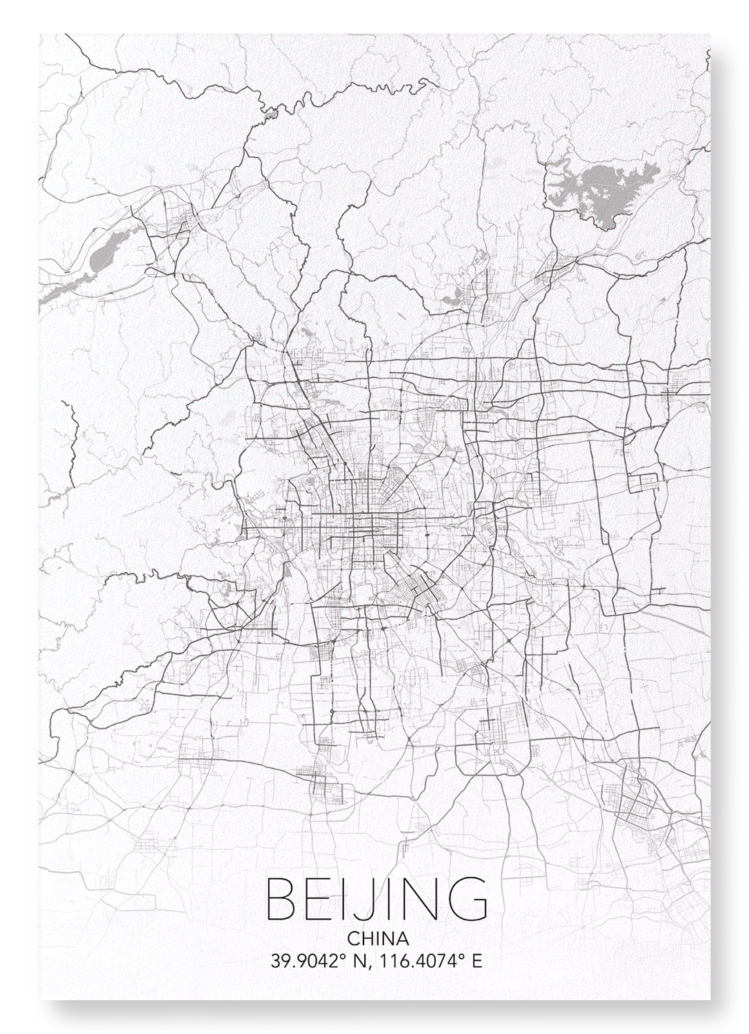 BEIJING FULL: Map Full Art Print