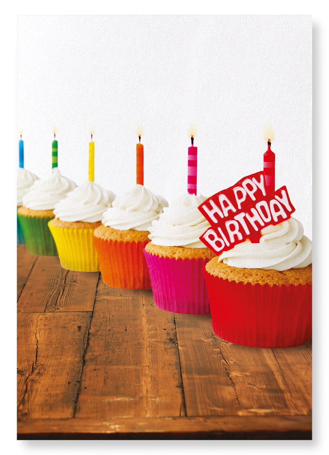 RAINBOW OF BIRTHDAY CUPCAKES: Photo Art Print