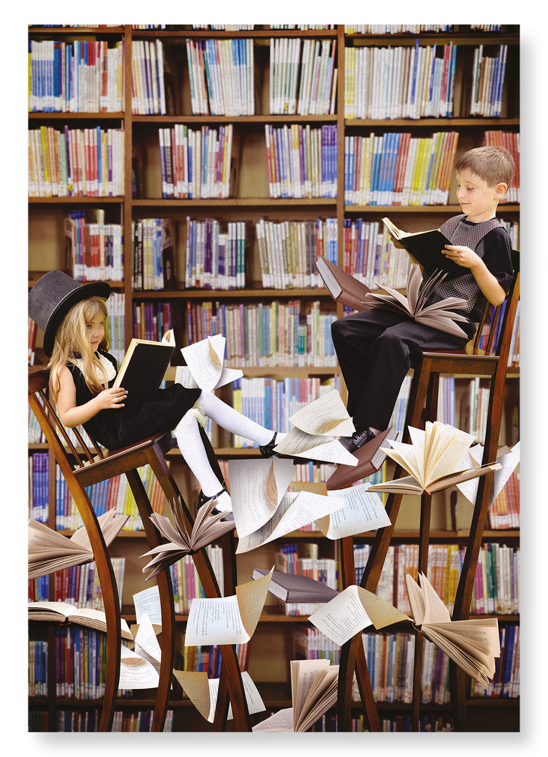 CHILDREN AND BOOKS: Photo Art Print