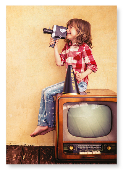 KID AND CAMCORDER: Photo Art Print