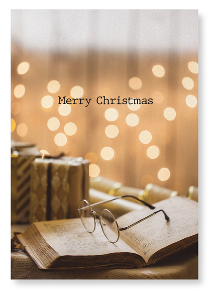 CHRISTMAS BOOK AND GLASSES: Photo Art Print