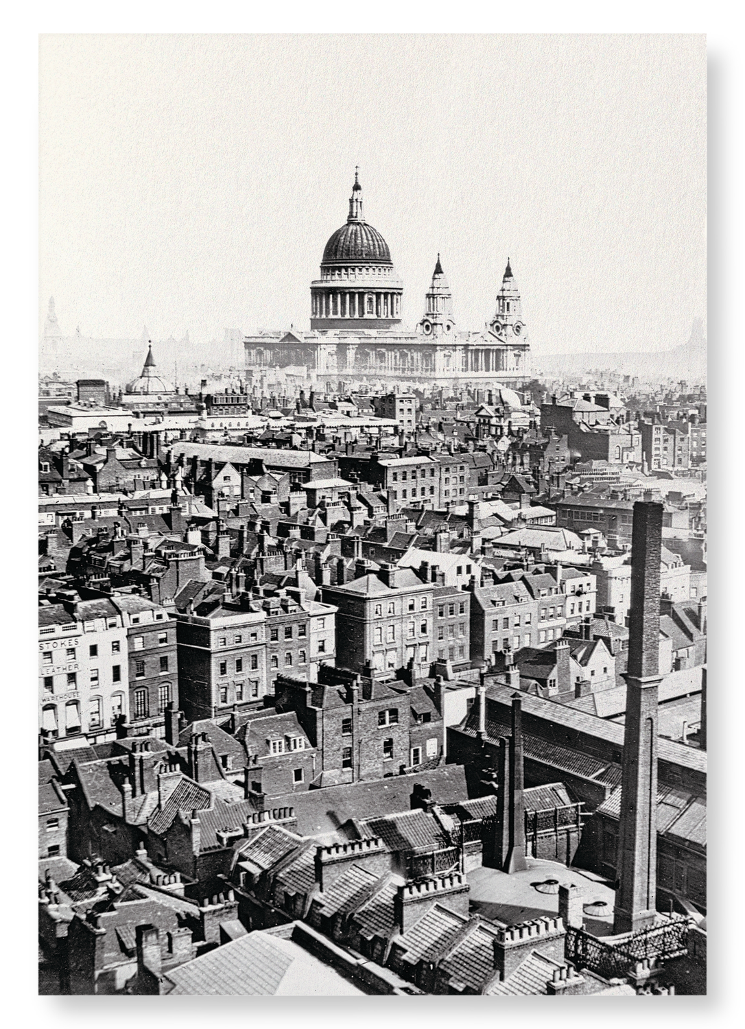 VIEW OVER ROOFTOPS OF LONDON (1865): Photo Art Print