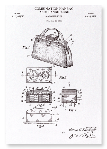 PATENT OF HANDBAG (1949): Patent Art Print