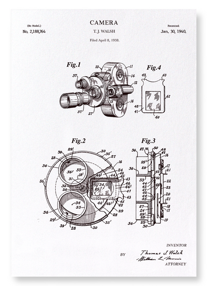 PATENT OF CAMERA (1940): Patent Art Print