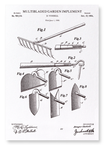PATENT OF GARDEN IMPLEMENT (1904): Patent Art Print