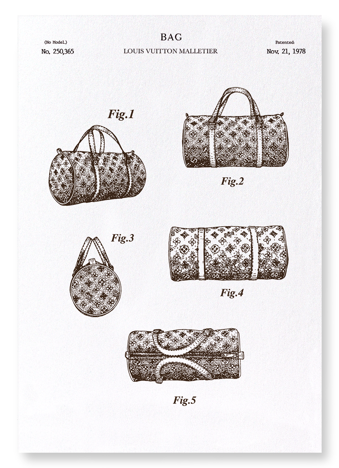 PATENT OF BAG (1978): Patent Art Print