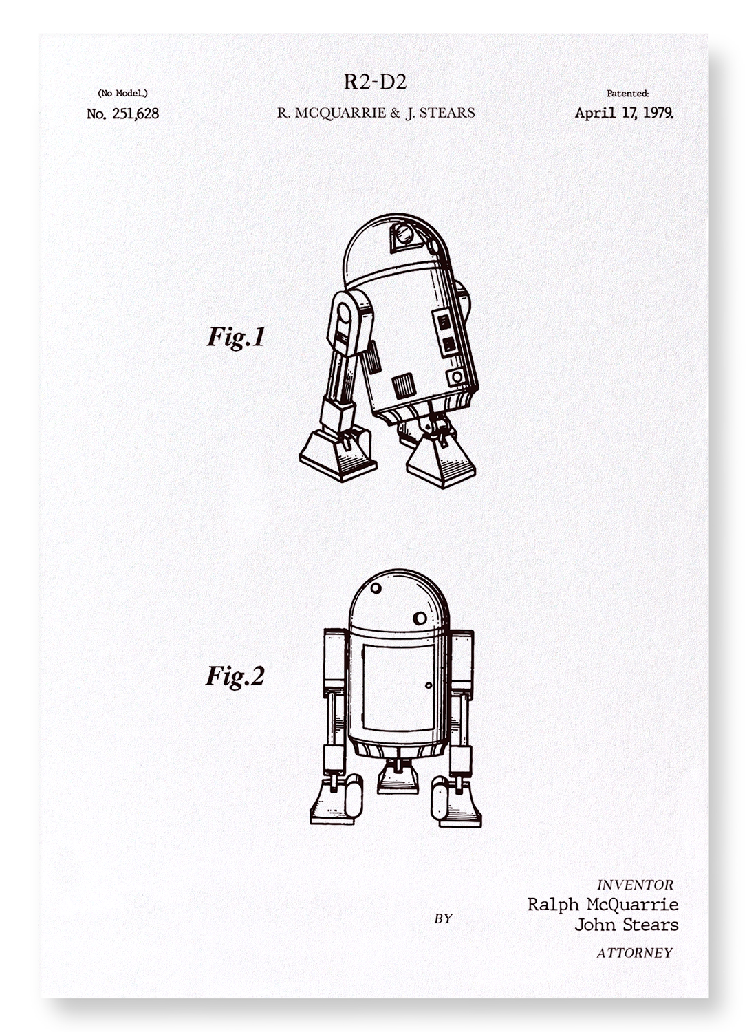 PATENT OF R2-D2 (1979): Patent Art Print