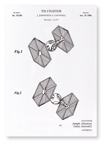 PATENT OF TIE FIGHTER (1980): Patent Art Print