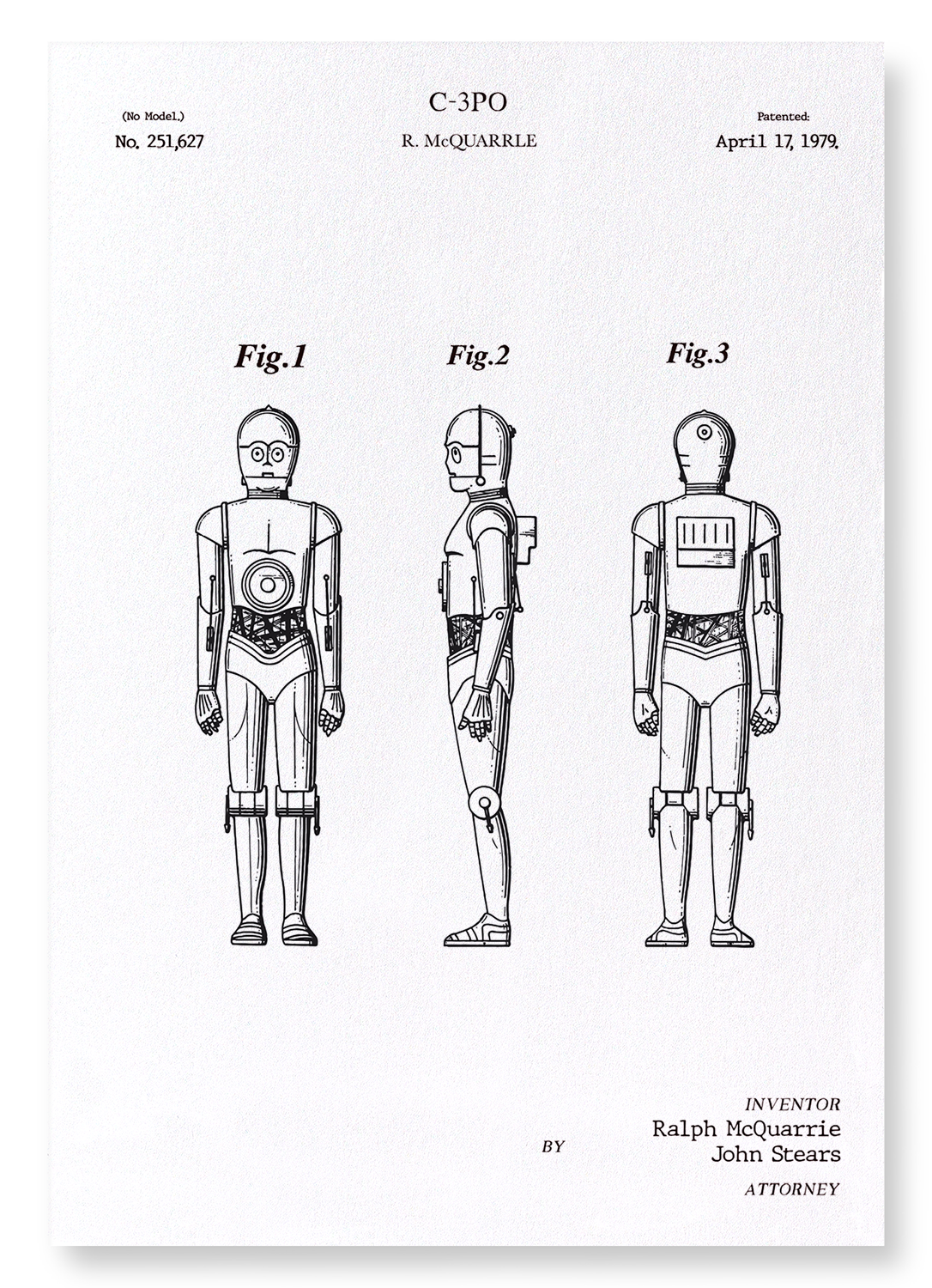 PATENT OF C-3PO (1979): Patent Art Print
