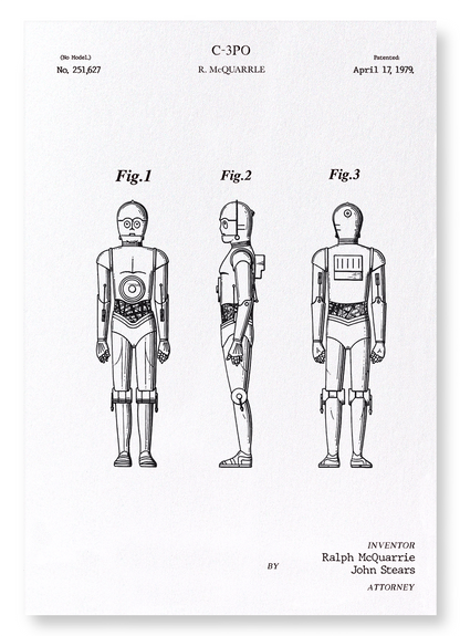 PATENT OF C-3PO (1979): Patent Art Print