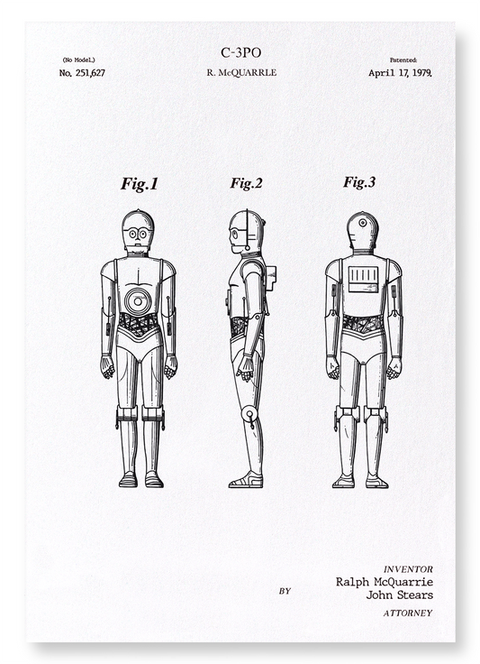 PATENT OF C-3PO (1979): Patent Art Print