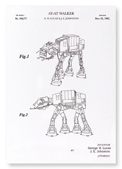 PATENT OF AT-AT WALKER (1982): Patent Art Print