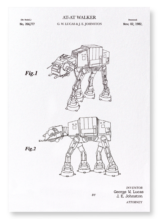 PATENT OF AT-AT WALKER (1982): Patent Art Print