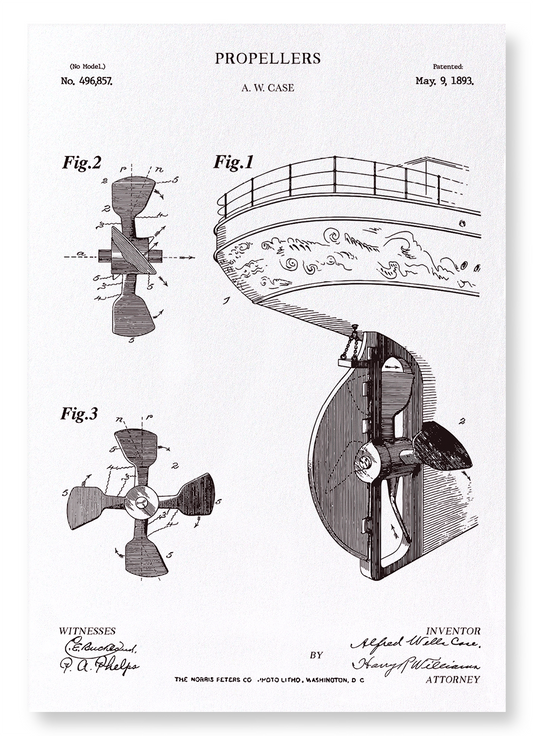 PATENT OF PROPELLERS (1893): Patent Art Print