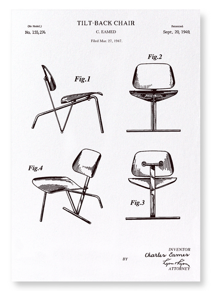 TILT BACK CHAIR (1949): Patent Art Print