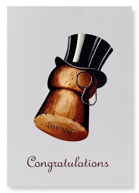 CONGRATULATIONS TOP HAT: Vintage Art Print