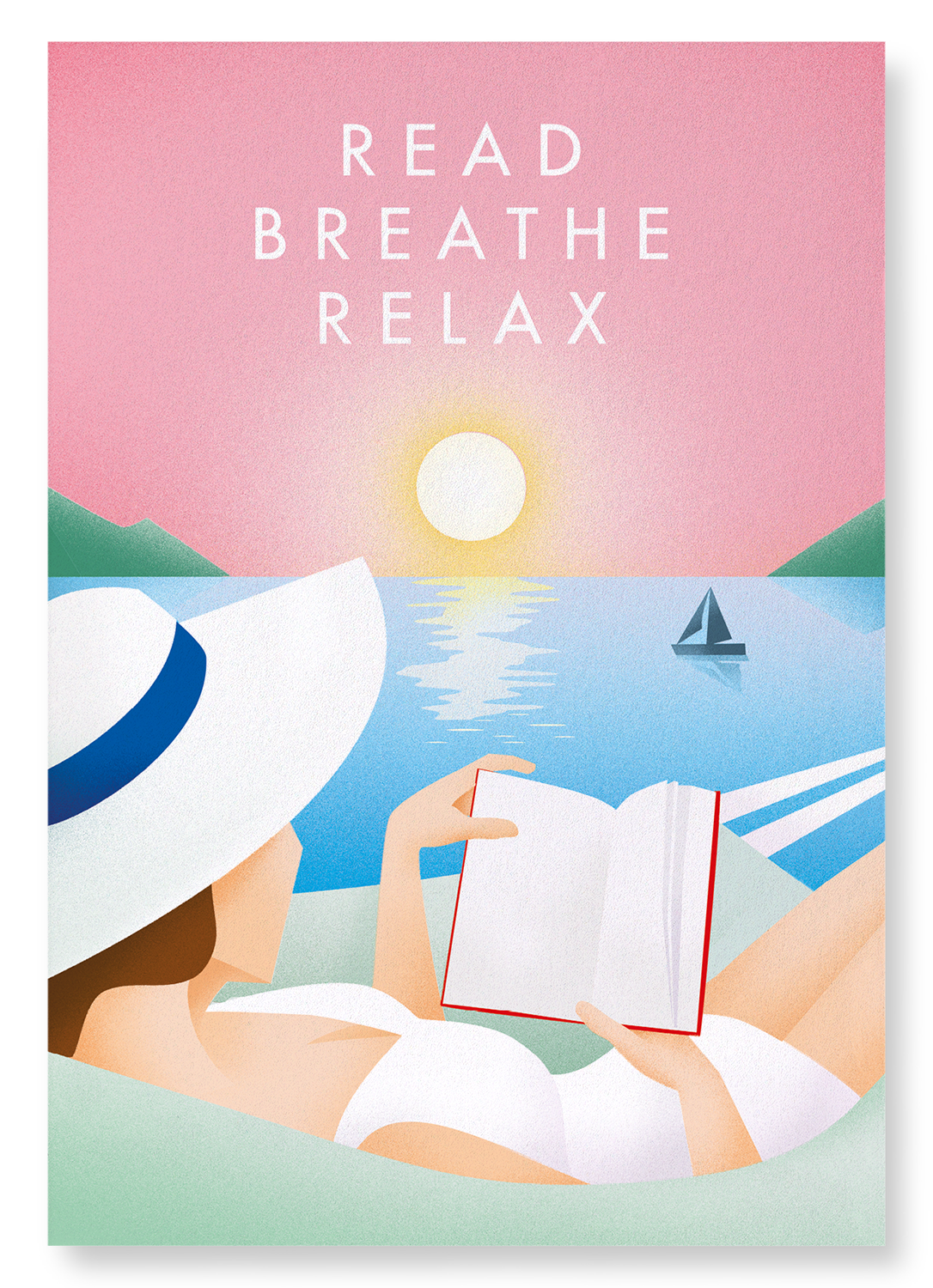 READ BREATHE RELAX: Modern deco Art Print