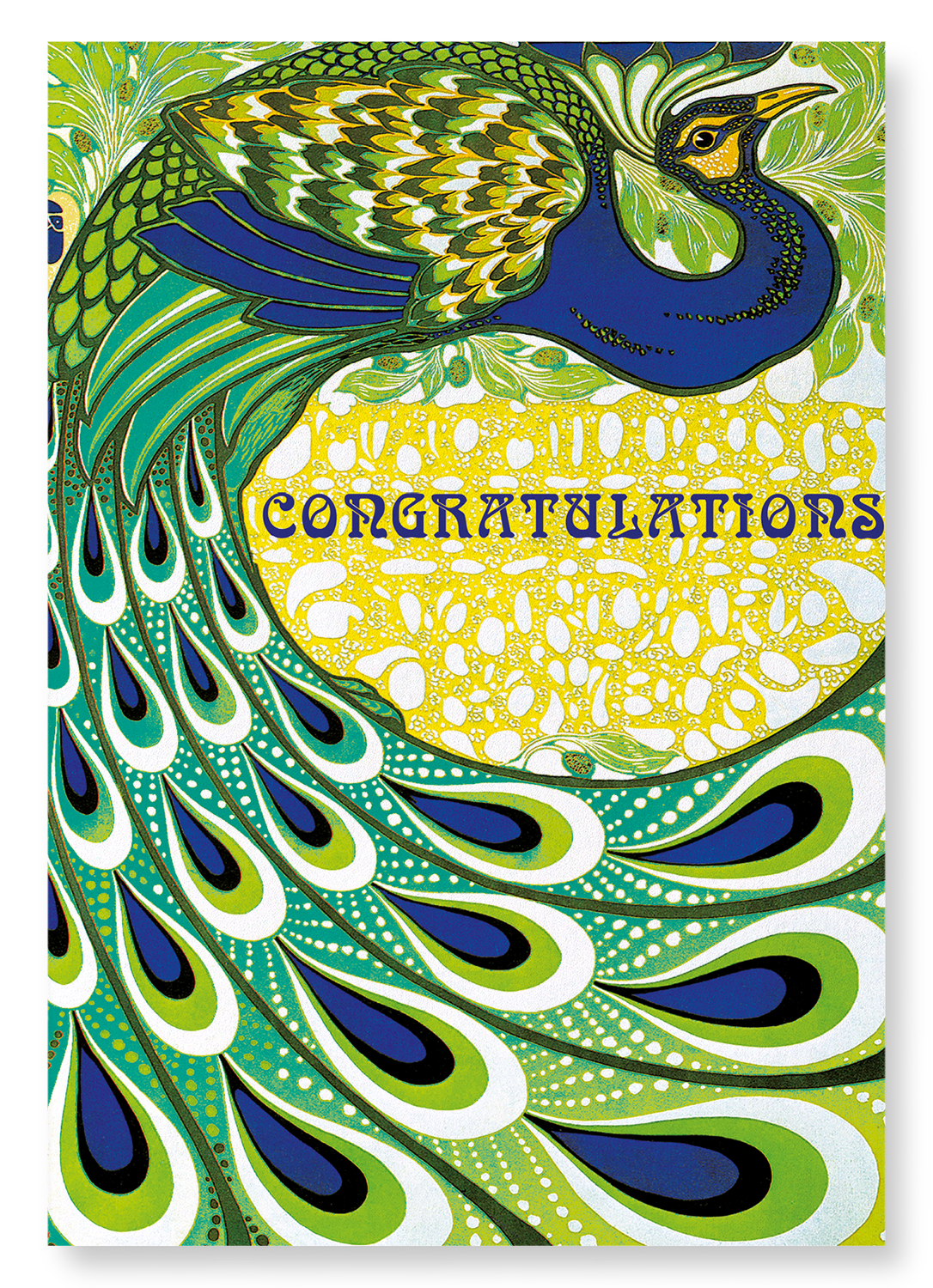 CONGRATULATIONS PEACOCK: Vintage Art Print