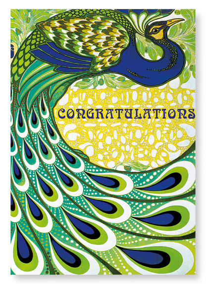 CONGRATULATIONS PEACOCK: Vintage Art Print