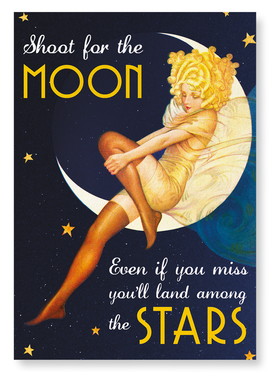 SHOOT FOR THE MOON: Vintage Art Print