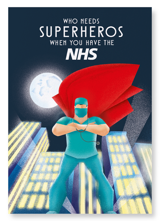 NHS SUPERHERO: Modern deco Art Print
