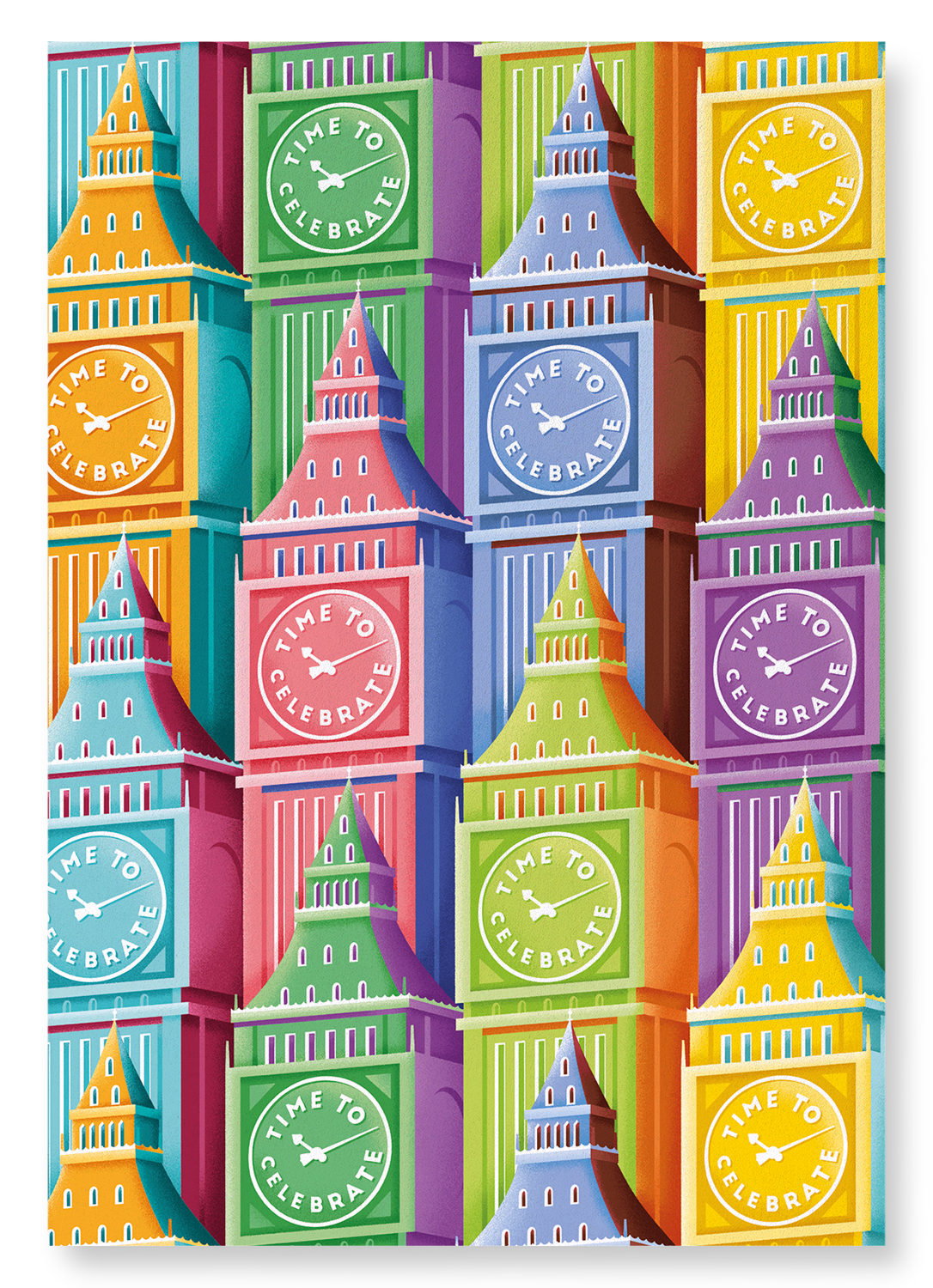 COLOURFUL BIG BEN: Modern deco Art Print