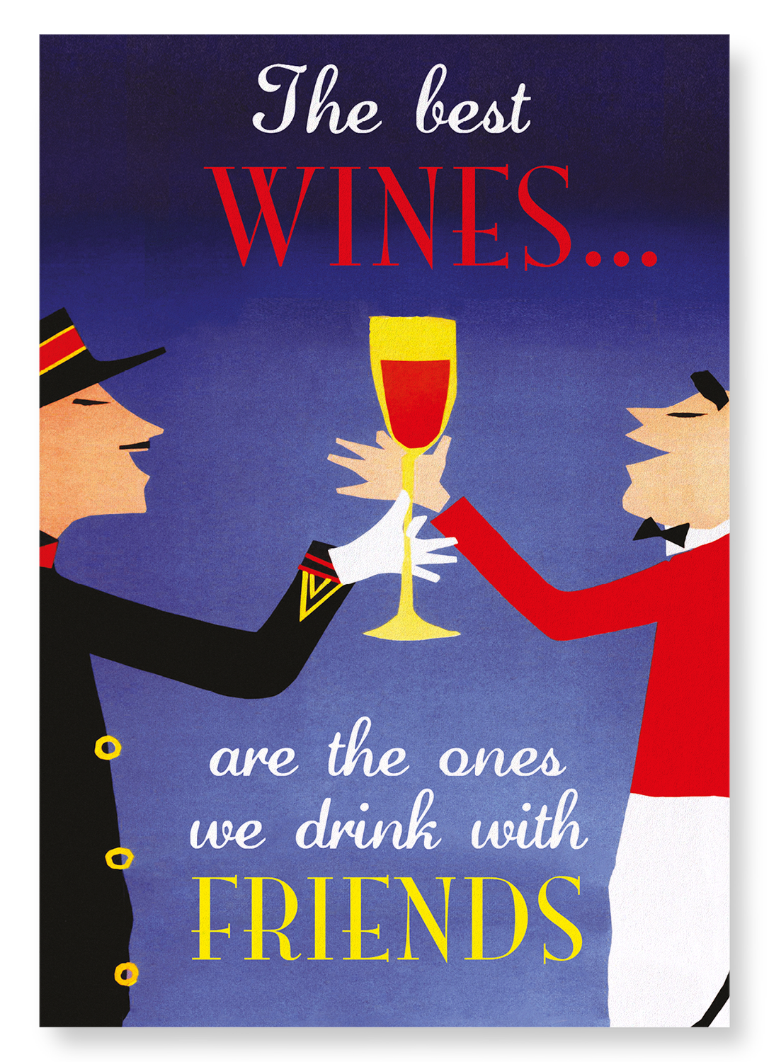 WINE WITH FRIENDS: Vintage Art Print