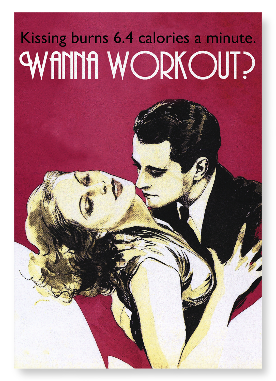 WANNA WORKOUT?: Vintage Art Print