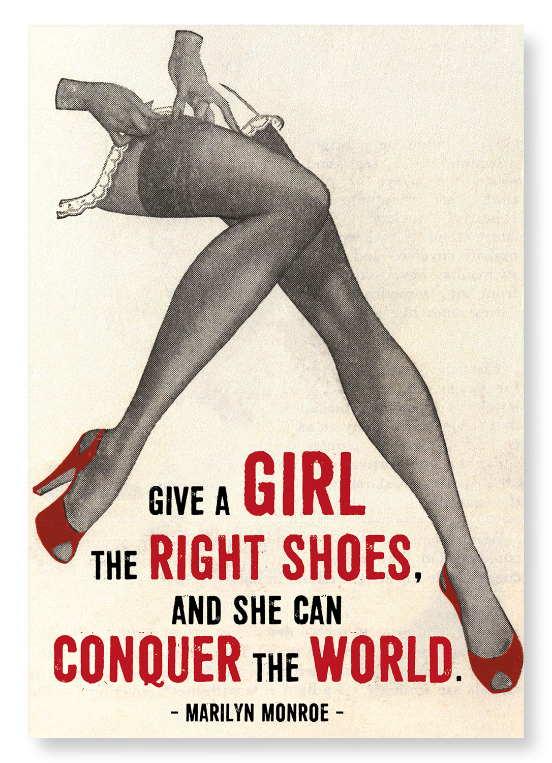 GIRLS AND SHOES: Vintage Art Print