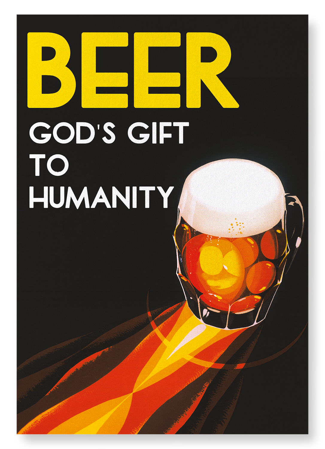 BEER: GOD'S GIFT TO HUMANITY: Vintage Art Print