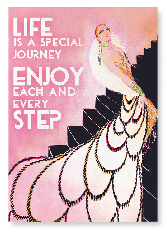 LIFE IS A JOURNEY: Vintage Art Print