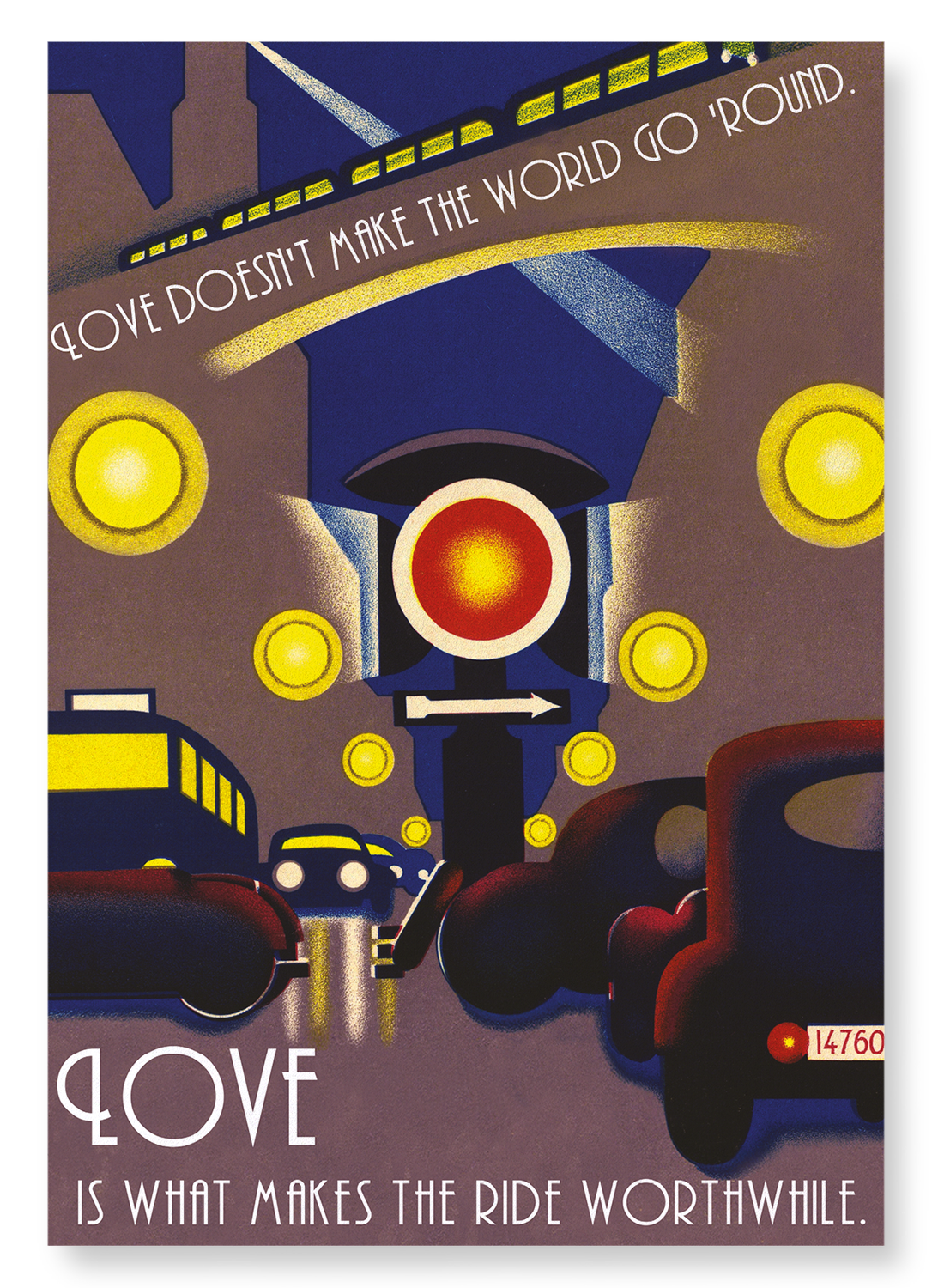 LOVE AND THE RIDE: Vintage Art Print