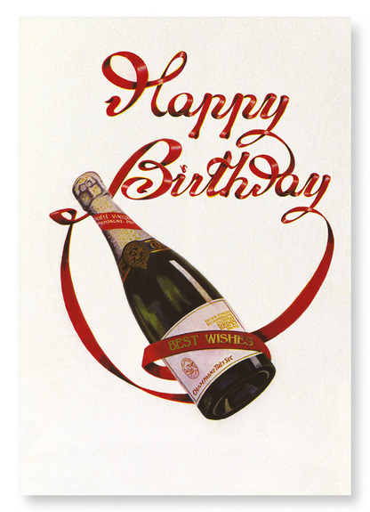 BIRTHDAY CHAMPAGNE: Vintage Art Print