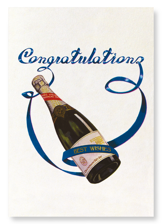 CHAMPAGNE CONGRATULATIONS: Vintage Art Print