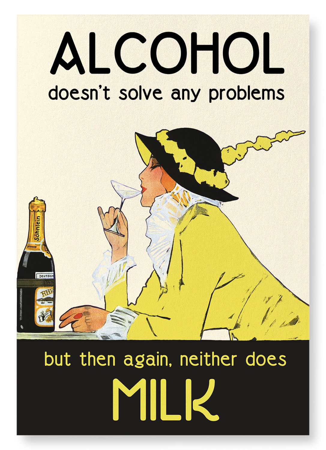 ALCOHOL AND PROBLEM SOLVING: Vintage Art Print