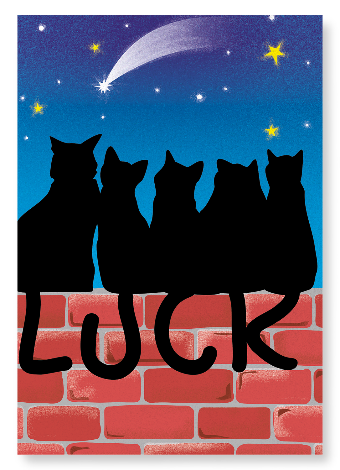 LUCKY BLACK CATS: Modern deco Art Print