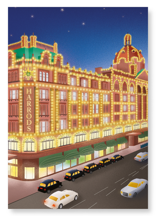 HARRODS AT NIGHT: Modern deco Art Print