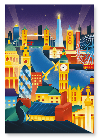 LONDON AT NIGHT: Modern deco Art Print