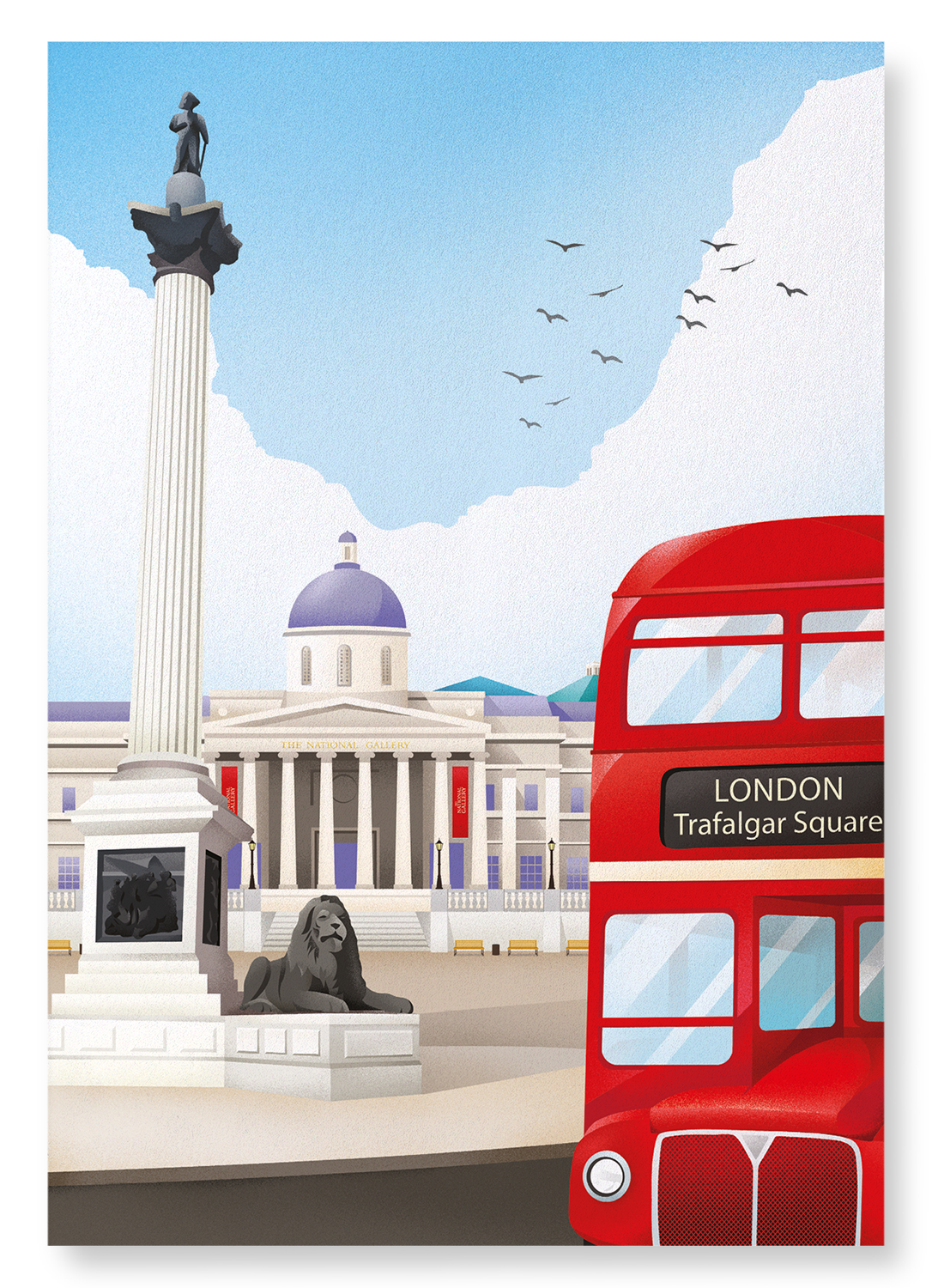 NATIONAL GALLERY AND BUS: Modern deco Art Print