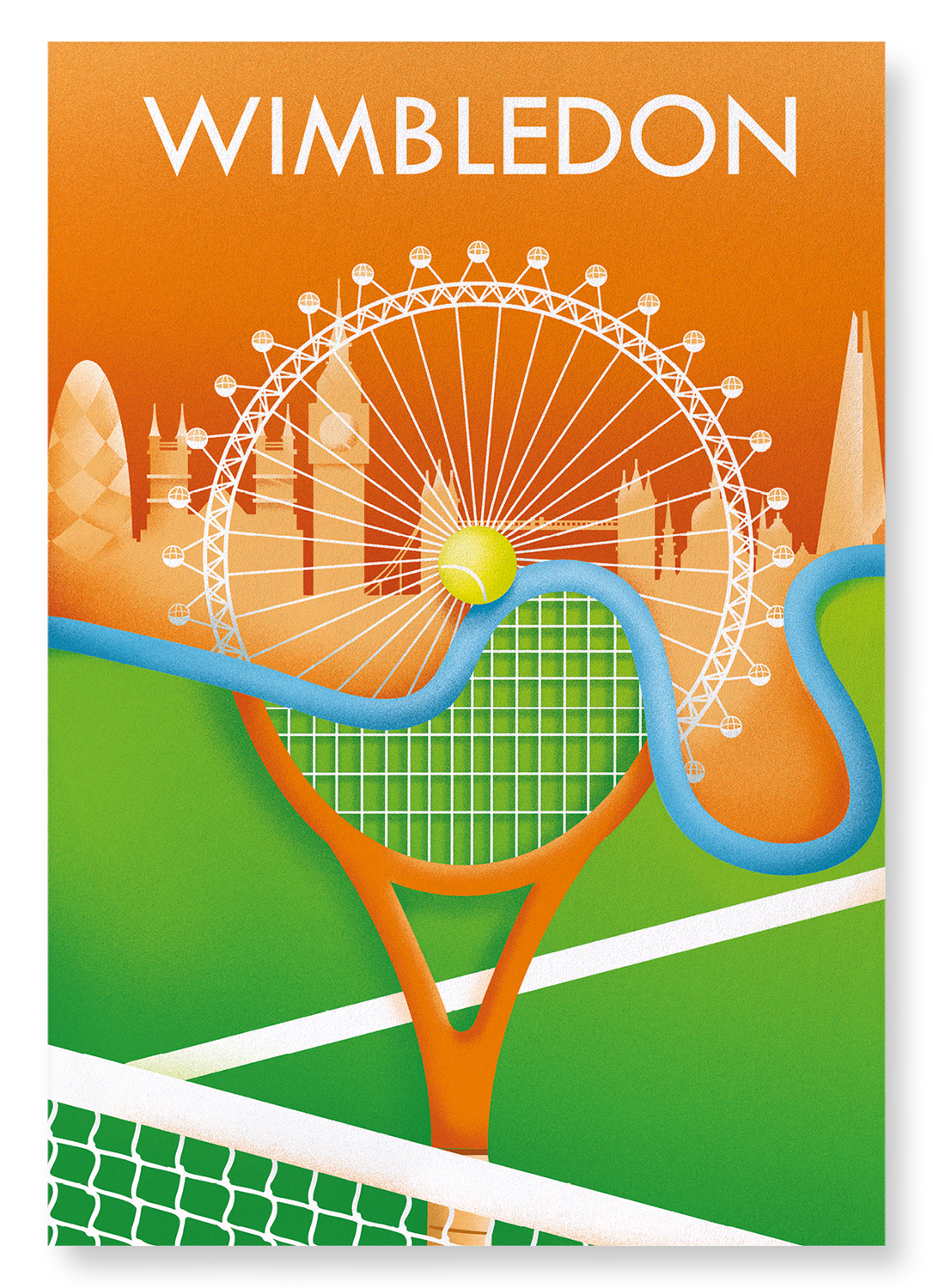 WIMBLEDON TENNIS: Modern deco Art Print