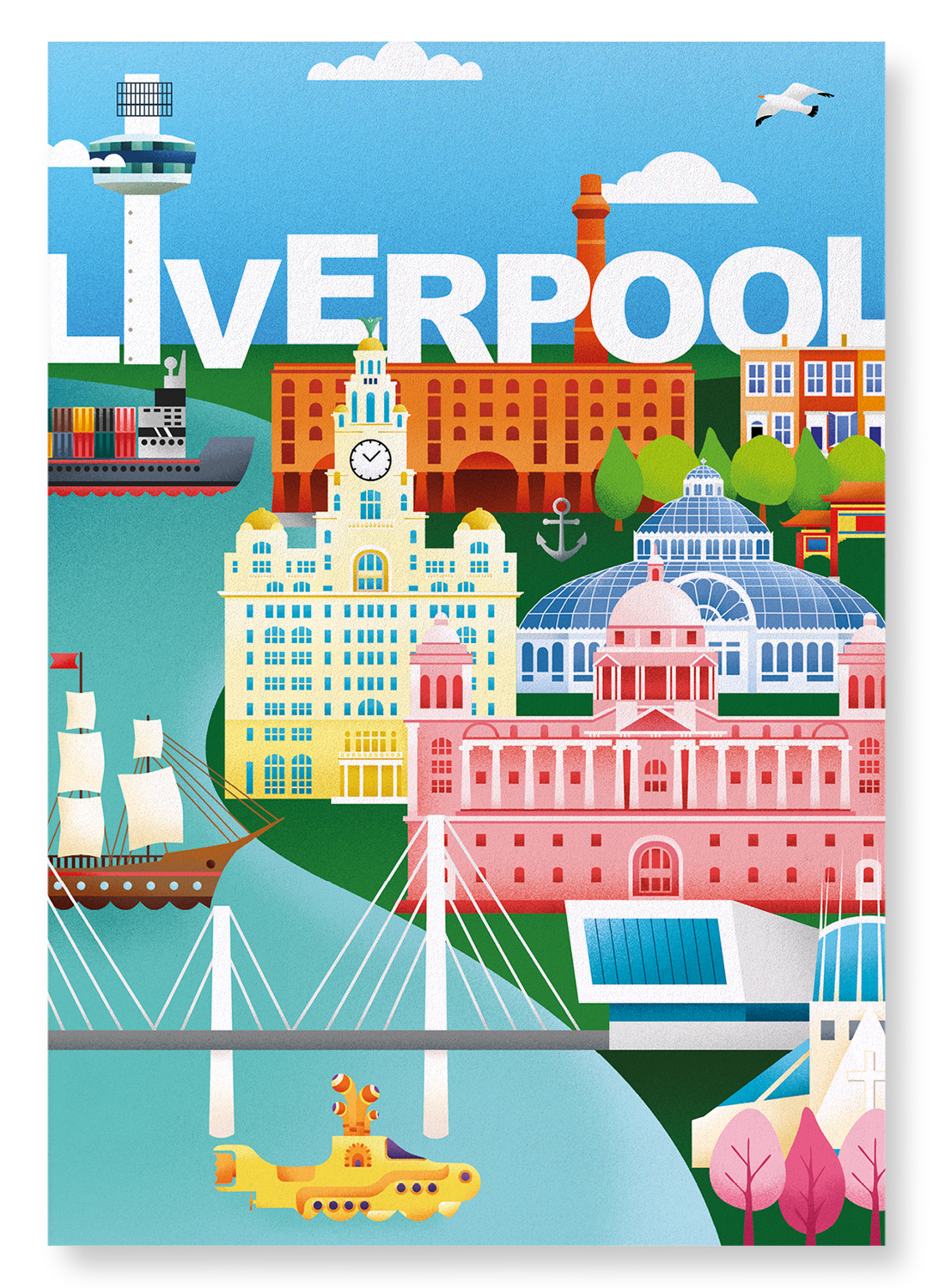 LIVERPOOL DREAM CITY: Modern deco Art Print
