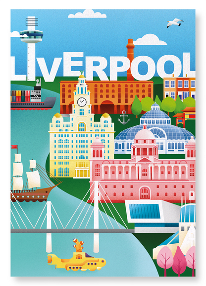LIVERPOOL DREAM CITY: Modern deco Art Print