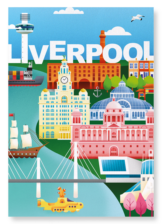 LIVERPOOL DREAM CITY: Modern deco Art Print