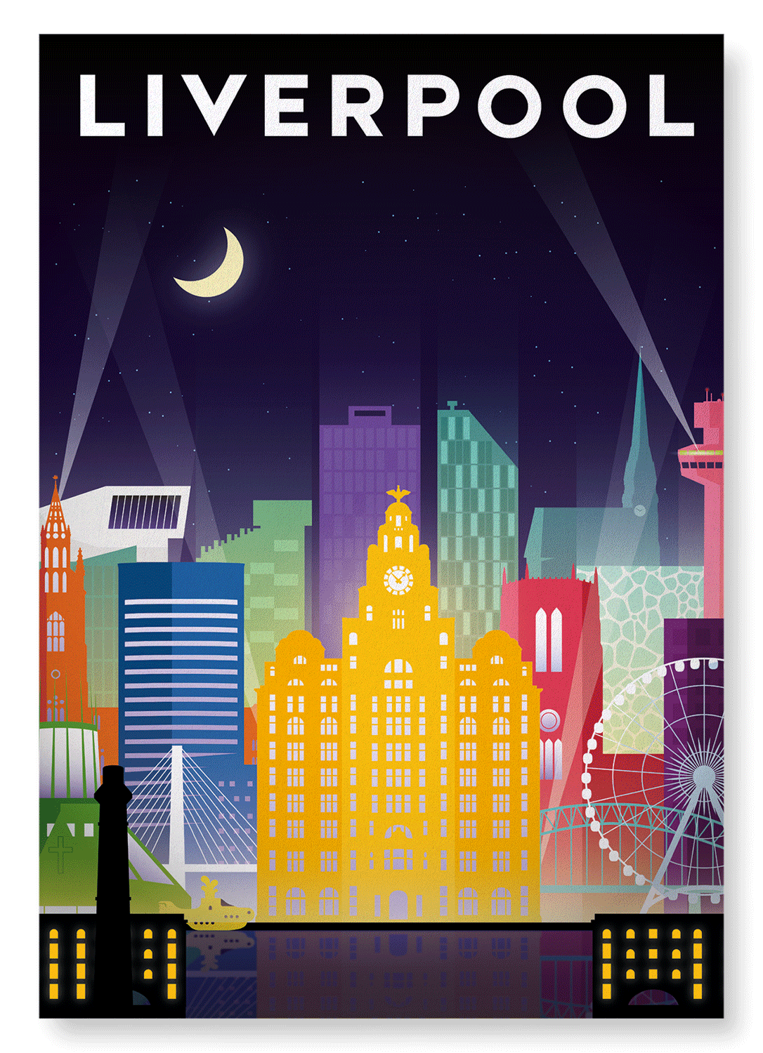 LIVERPOOL NIGHT DECO: Modern deco Art Print