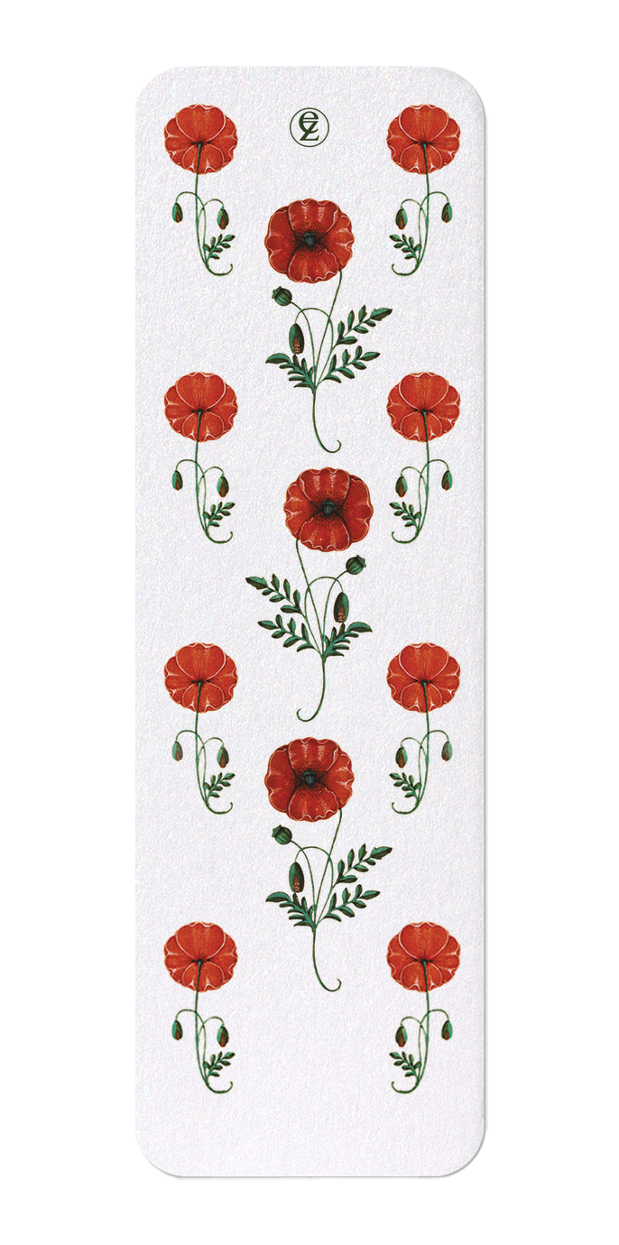 Ezen Designs - Red poppies (c.1520) - Bookmark - Front