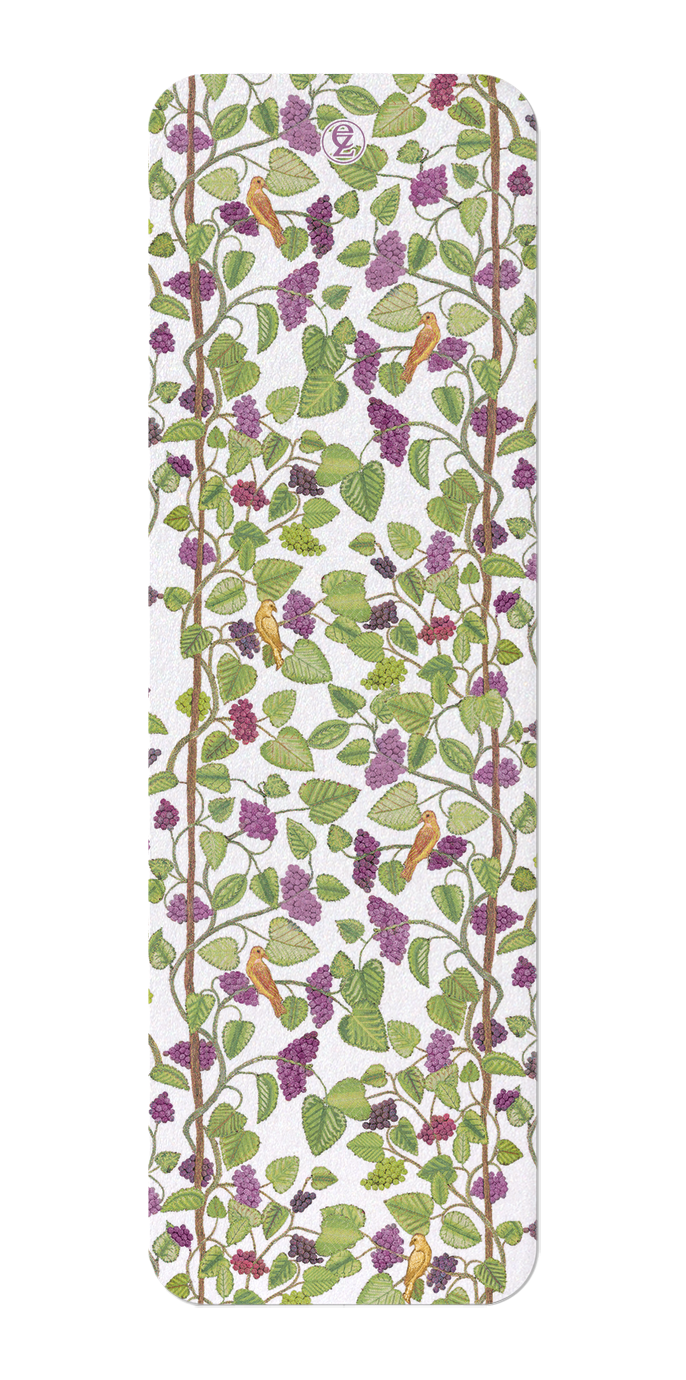 Ezen Designs - Embroidery of Grape Vines on white (16th C.) - Bookmark - Front