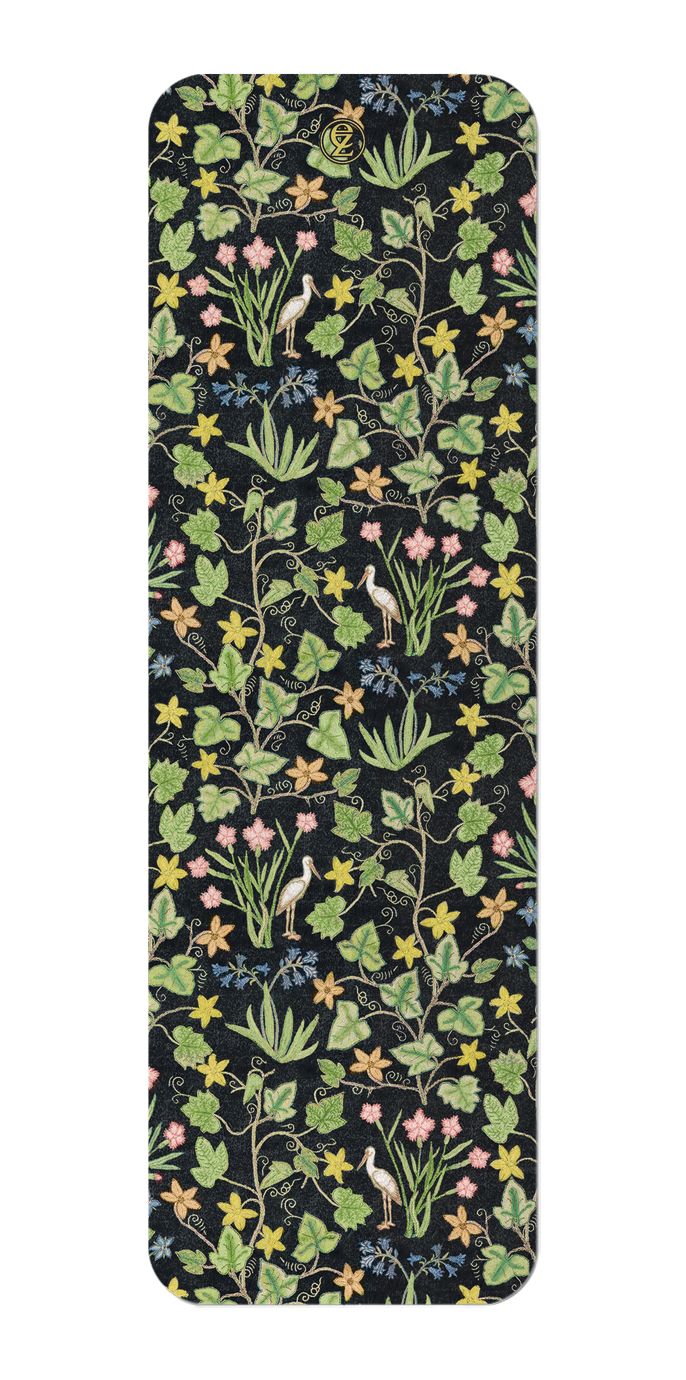 Ezen Designs - Ivy and Flowers on black (16th C.) - Bookmark - Front
